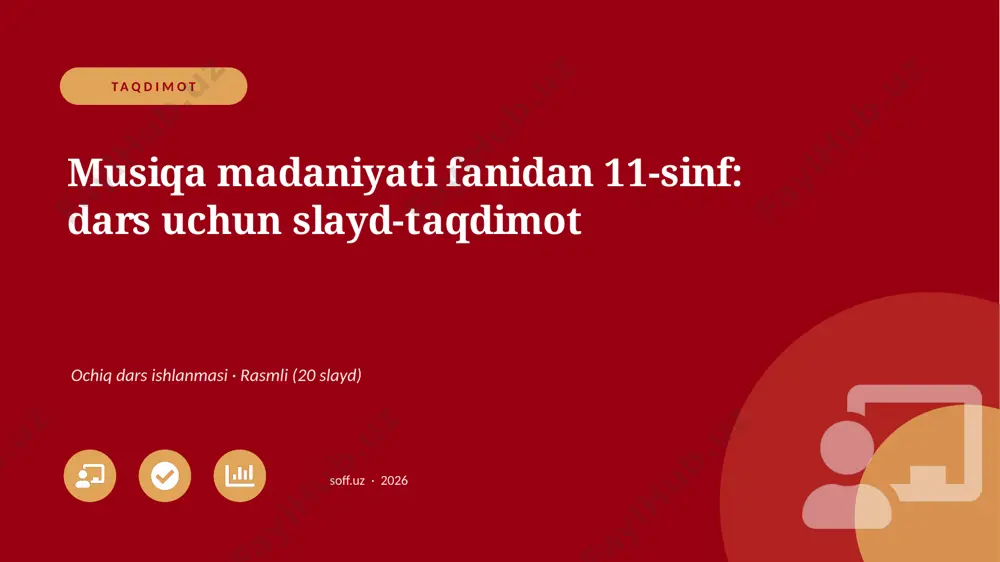 02265_musiqa_madaniyati_fanidan_11_sinf_dars_u — PPTX