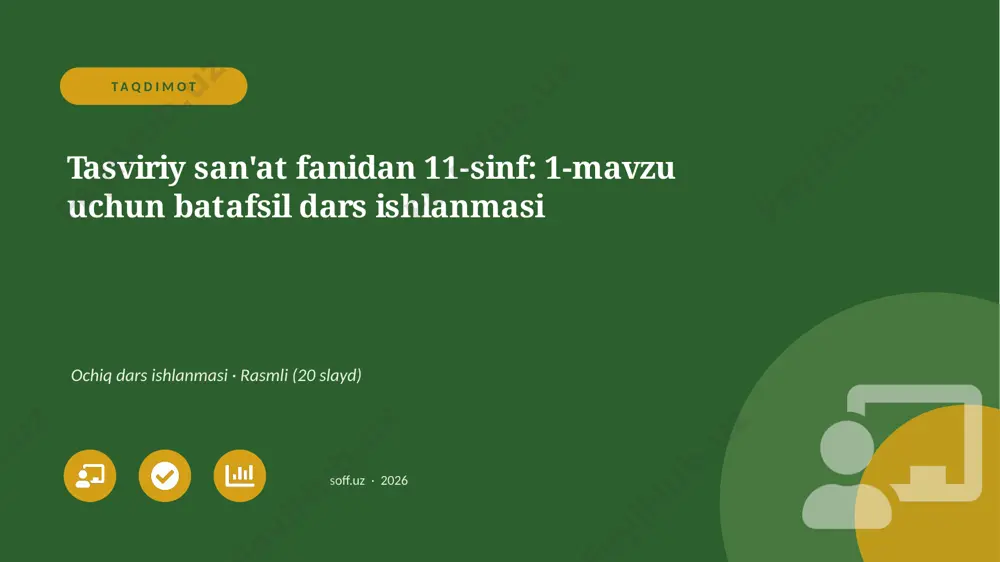 04366_tasviriy_sanat_fanidan_11_sinf_1_mavzu_u — PPTX