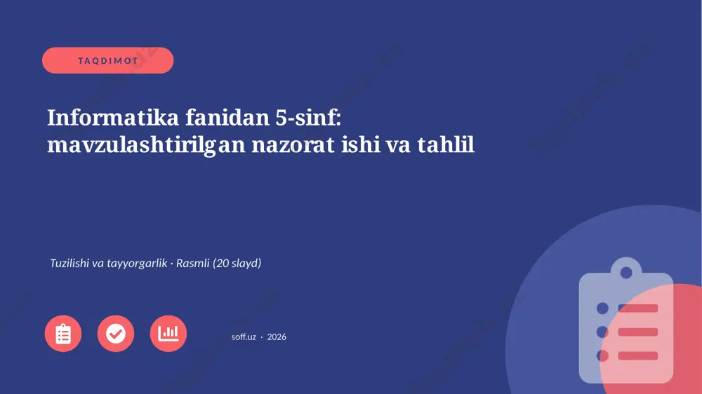 00673_informatika_fanidan_5_sinf_mavzulashtiri — PPTX