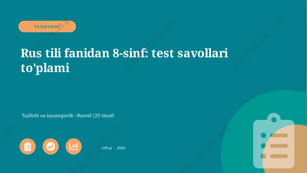 01271_rus_tili_fanidan_8_sinf_test_savollari_t — PPTX