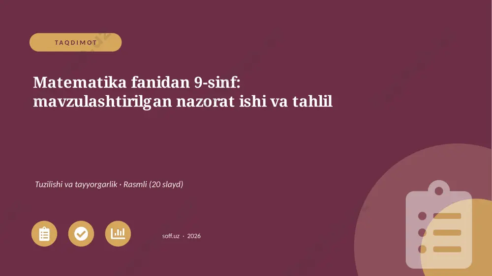 00582_matematika_fanidan_9_sinf_mavzulashtiril — PPTX