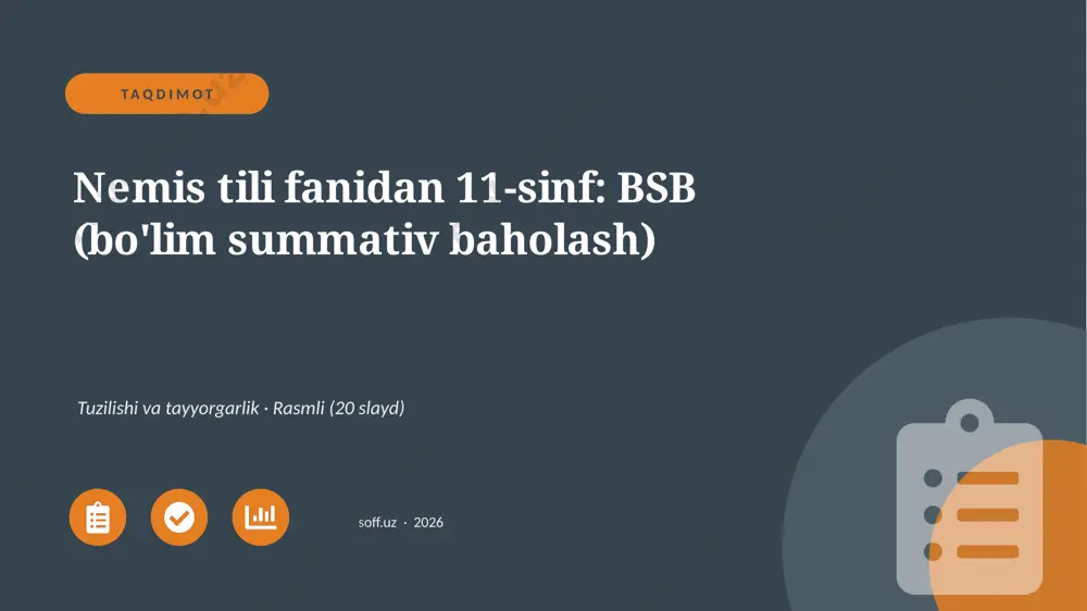 01699_nemis_tili_fanidan_11_sinf_bsb_bolim_sum — PPTX