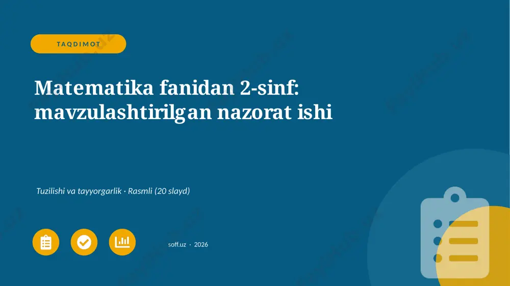 01420_matematika_fanidan_2_sinf_mavzulashtiril — PPTX