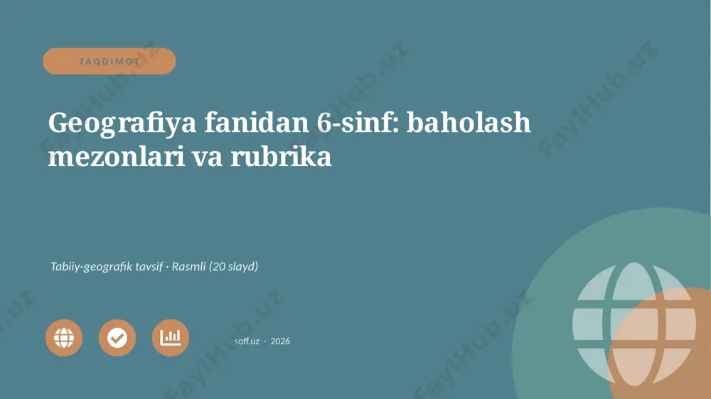 03858_geografiya_fanidan_6_sinf_baholash_mezon — PPTX