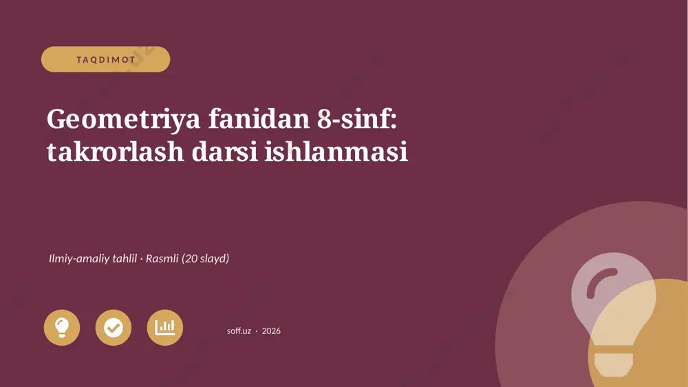 02952_geometriya_fanidan_8_sinf_takrorlash_dar — PPTX