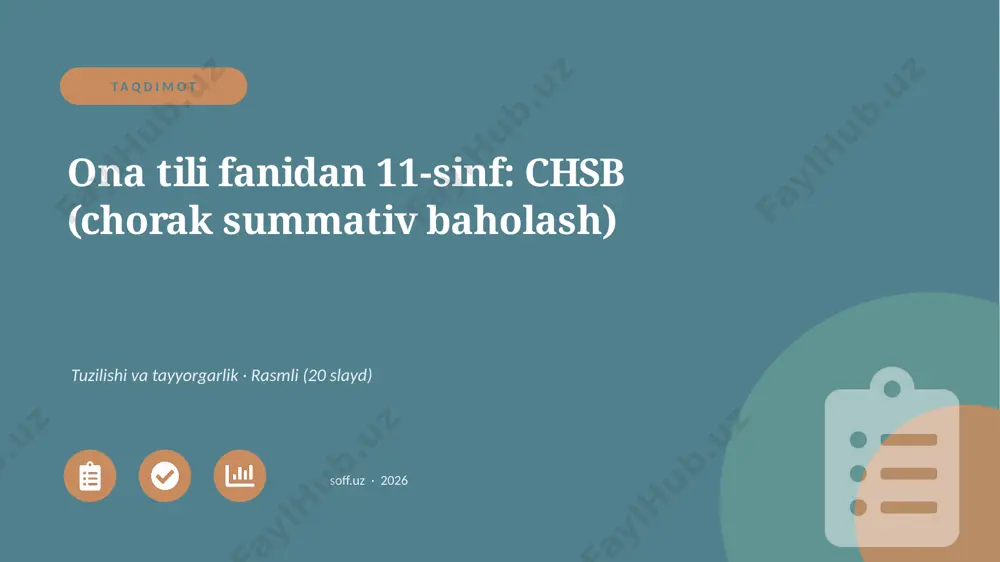 01868_ona_tili_fanidan_11_sinf_chsb_chorak_sum — PPTX