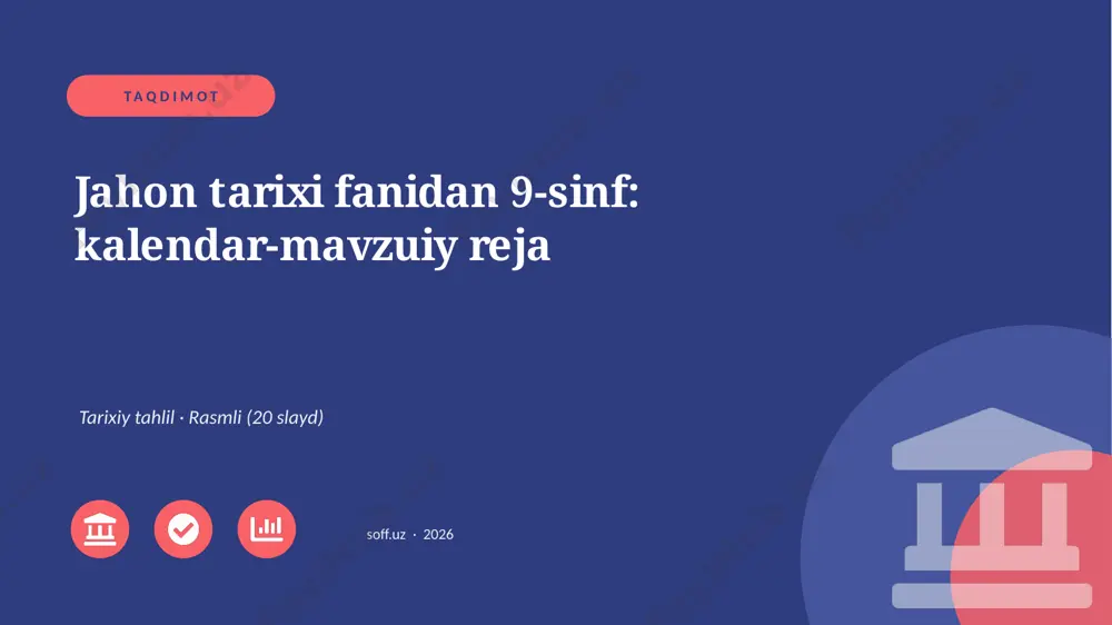 04063_jahon_tarixi_fanidan_9_sinf_kalendar_mav — PPTX