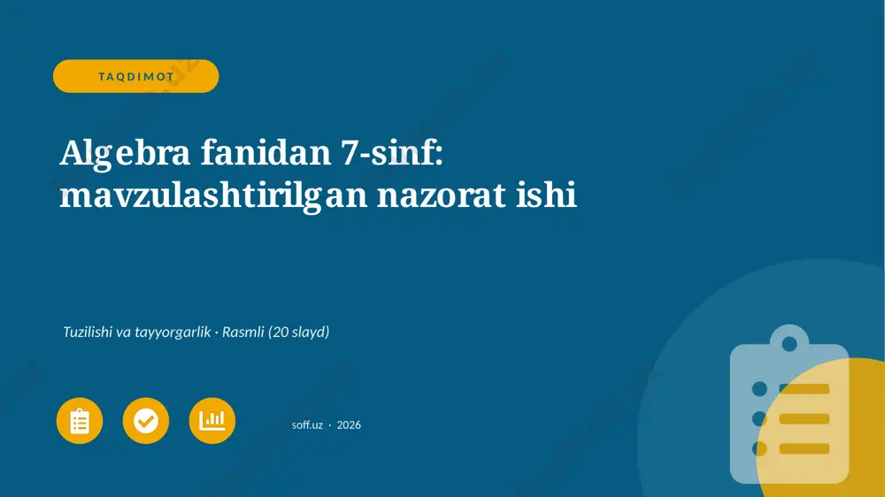 01430_algebra_fanidan_7_sinf_mavzulashtirilgan — PPTX