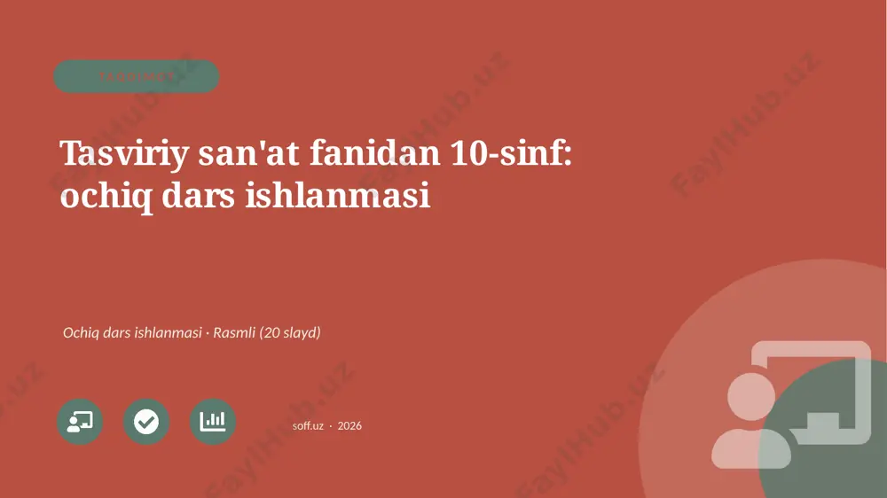 01177_tasviriy_sanat_fanidan_10_sinf_ochiq_dar — PPTX