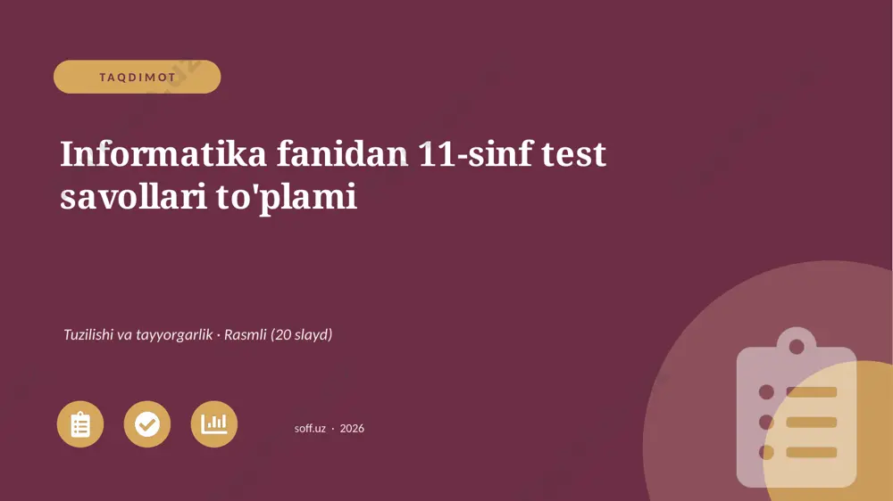 00282_informatika_fanidan_11_sinf_test_savolla — PPTX