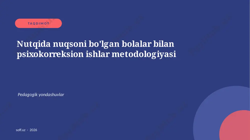 64_psixokorreksion_ishlar — PPTX