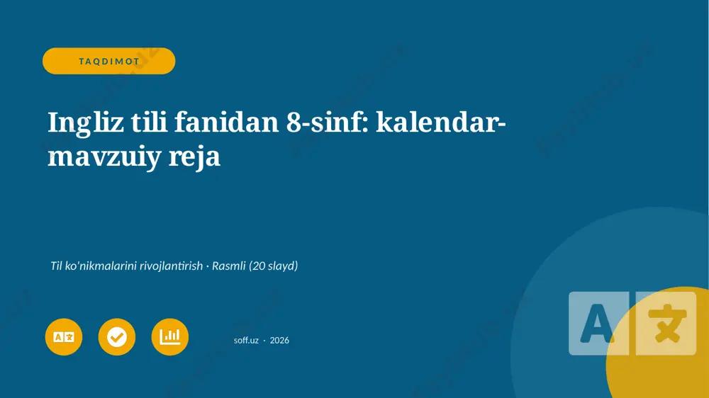 04030_ingliz_tili_fanidan_8_sinf_kalendar_mavz — PPTX