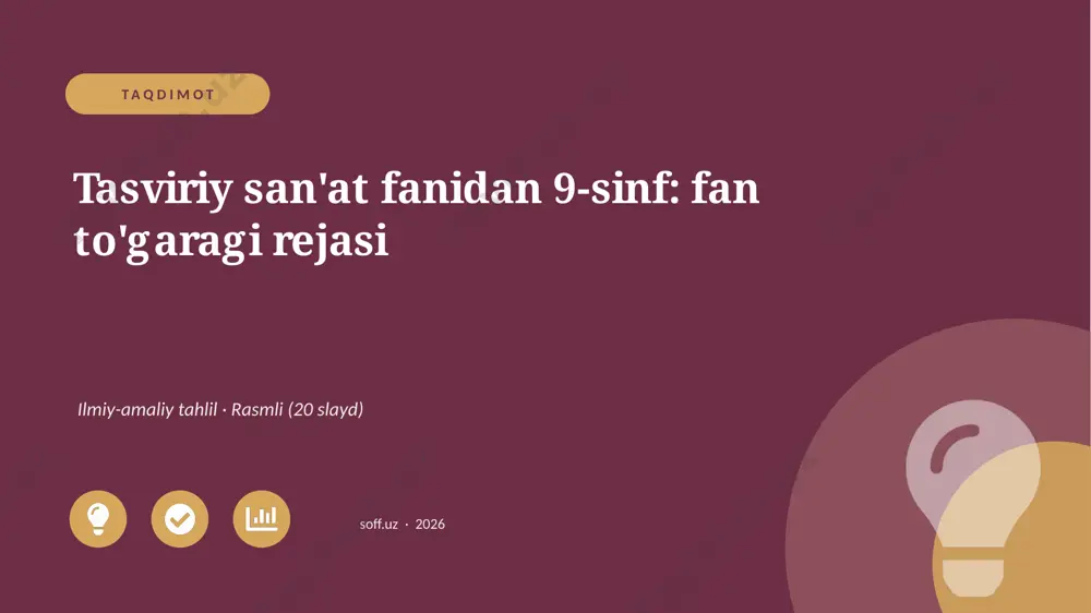 02692_tasviriy_sanat_fanidan_9_sinf_fan_togara — PPTX