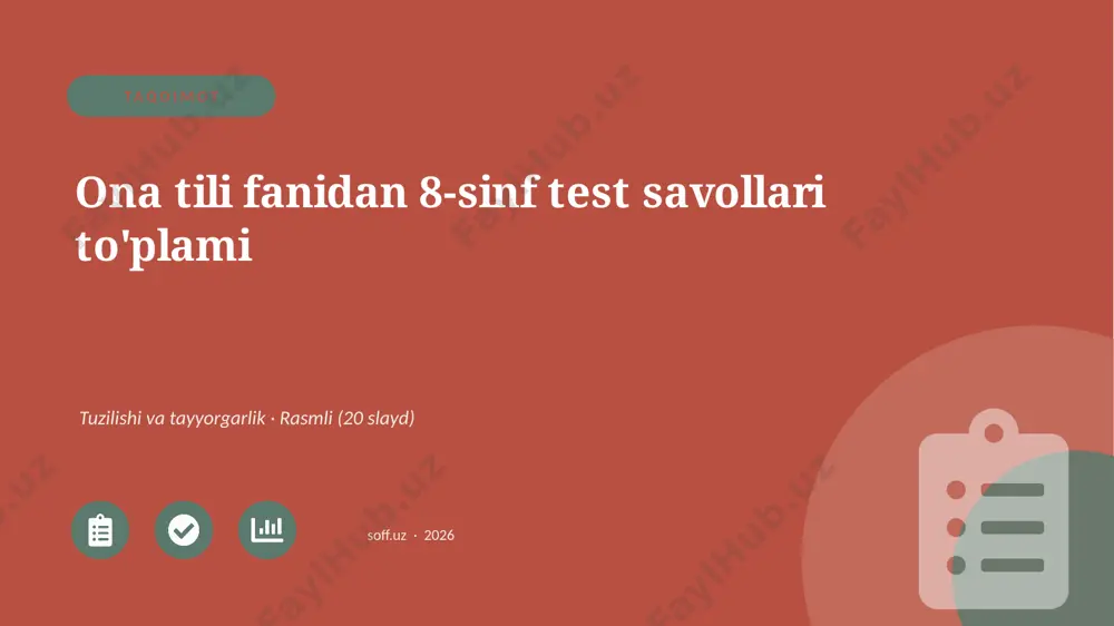 0227_v1_ona_tili_fanidan_8_sinf_test_savol — PPTX