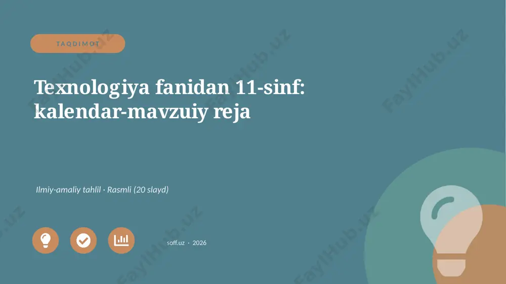 04128_texnologiya_fanidan_11_sinf_kalendar_mav — PPTX