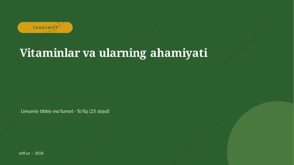 0441_v2_vitaminlar_va_ularning_ahamiyati — PPTX