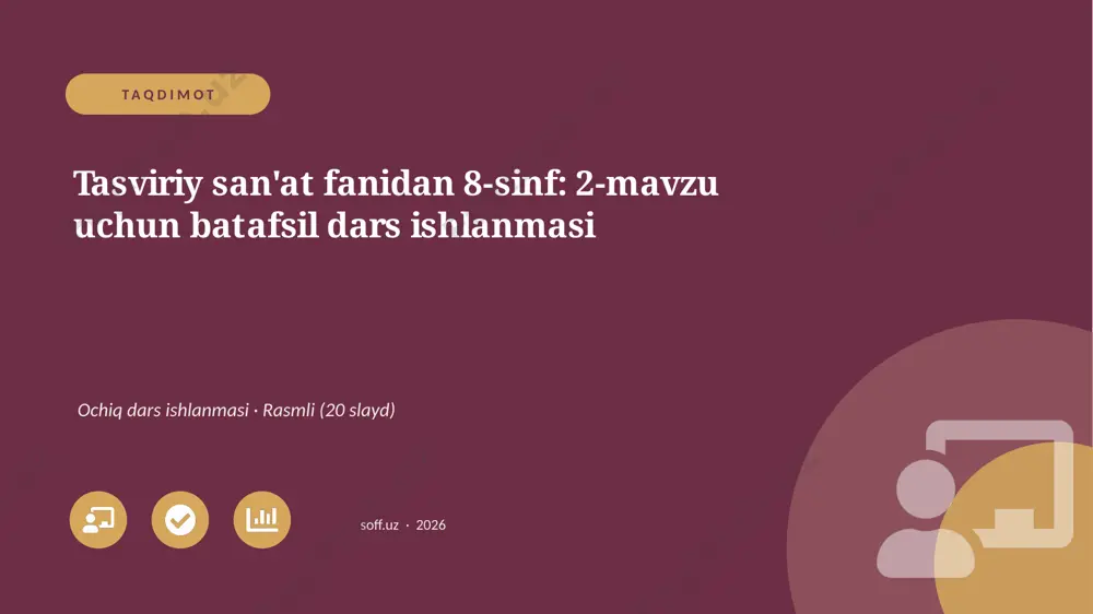 04572_tasviriy_sanat_fanidan_8_sinf_2_mavzu_uc — PPTX