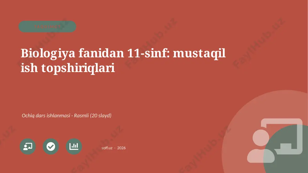 02407_biologiya_fanidan_11_sinf_mustaqil_ish — PPTX