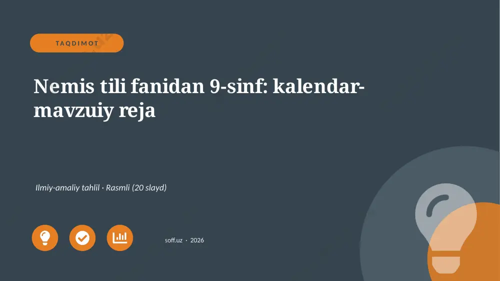 04049_nemis_tili_fanidan_9_sinf_kalendar_mavzu — PPTX
