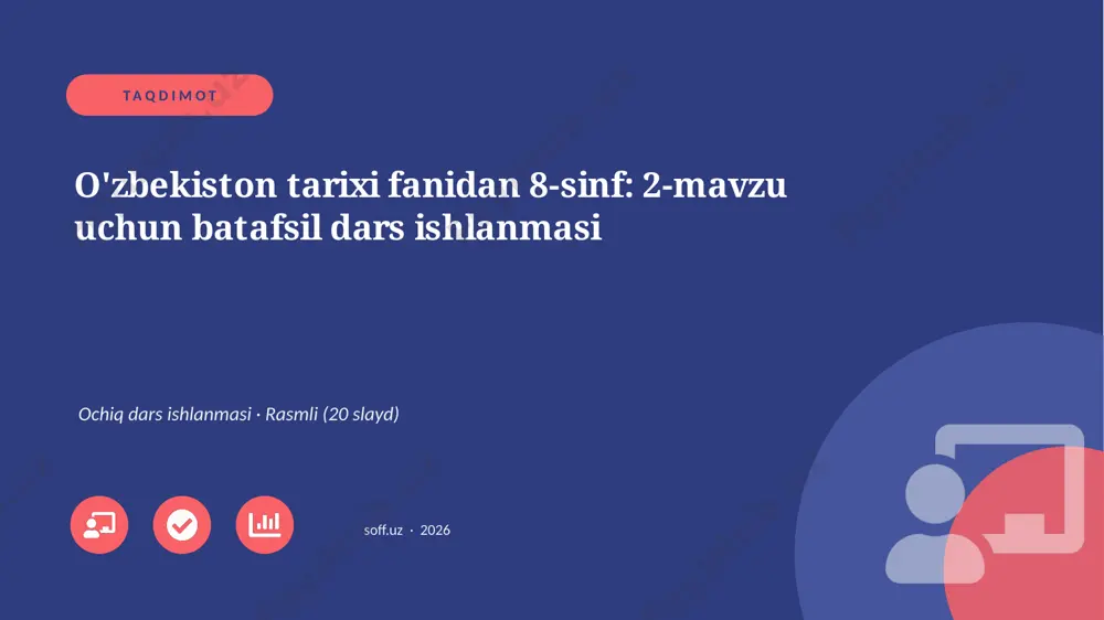 04473_ozbekiston_tarixi_fanidan_8_sinf_2_mavzu — PPTX