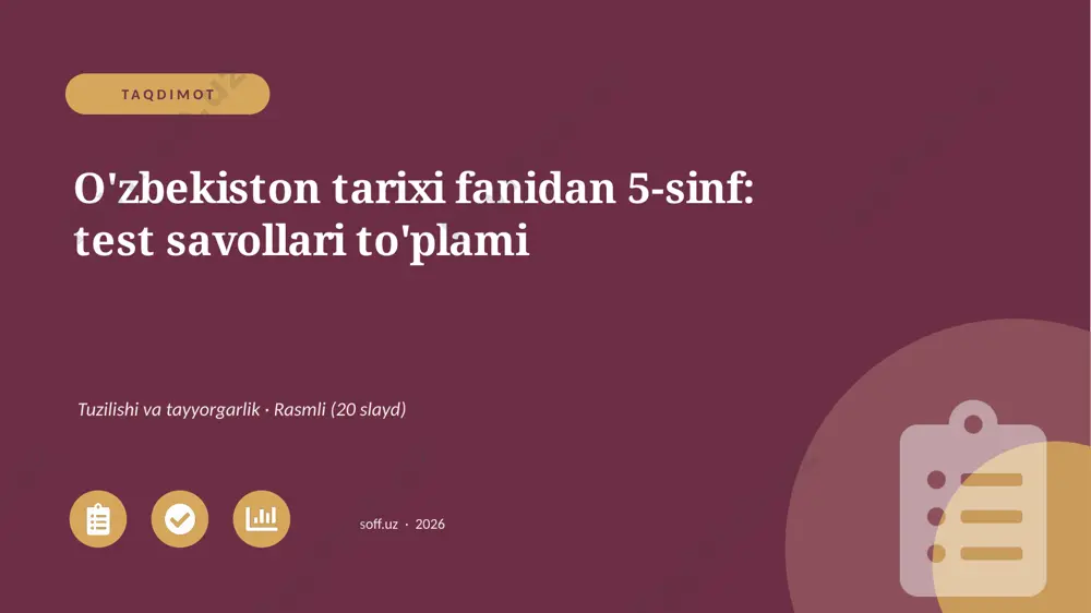 01282_ozbekiston_tarixi_fanidan_5_sinf_test_sa — PPTX
