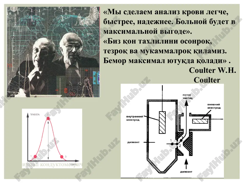 vanie trombotsitarnix parametrov v otsenke trombotsitopoeza pri razlichnix zabolevaniyax diagnostika vospolitelnix zabolevaniy otsenka effektivnosti terapii i monitoring pokazateley krovi v protsesse lecheniya diagnosticheskie vozmojnosti diagnostik imkoniyatlari gemopoez xolatini baxolash kam qonliklar tashxisi va klassfikatsiyasida eritrotsitar parametrlarni ishlatilishi turli kasalliklarda trombotsitopoez xolatini baxolashda trombotsitar parametrlarini ishlatilishi yalig'lanish bilan kechadigan kasalliklarning diagnostikasi davolash naf keltirishi va davolash jarayonida qonning ko'rsatkichlari monitoringini olib borish visokaya proizvoditelnost (60-120 prob v chas) nebolshoy ob'em krovi dlya analiza (10-150 mkl) analiz bolshogo kolichestva (desyatki tisyach) kletok otsenka bolee 18 parametrov odnovremenno graficheskoe predstavlenie rezultatov issledovaniy v vide gistogramm, skaterogramm analiticheskie vozmojnosti analitik imkoniyatlari yuqori ishlab chiqarish tezligi (60-120 sinama/ 1 soatda) taxlil uchun kerak bo'lgan qonning kichik xajmi (10-150 mkl) ko'p miqdorli xujayralar taxlilini o'tkazish ( o'ng minglab) bir vaqtda 18 dan ziyod parametrlarni baxolash izlanishlar natijalarini grafik- gistograma, skaterogramma,ko'rinishlarda namoish qilish wbc leykotsiti 10³/ mkl lym # limfotsiti v 1 mkl mon # monotsiti v …