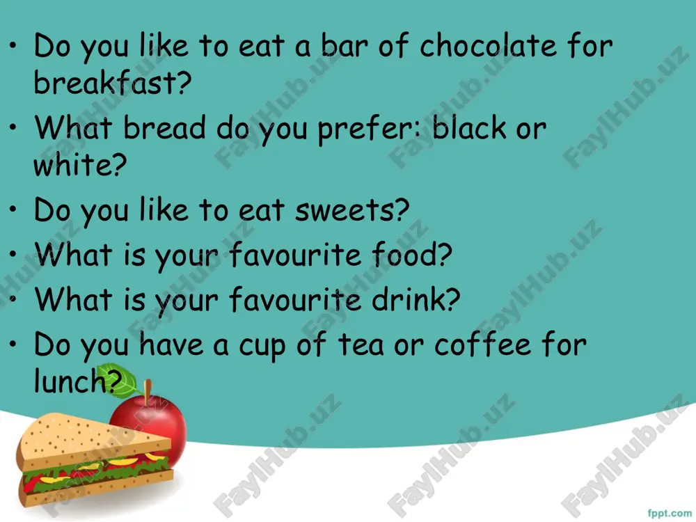 n the fridge. i have (malo) salt in my soup. i like to eat (mnogo) sweets. give me (nemnogo) olive oil, please. vstavte vmesto propuskov some ili any 1. we haven`t got______milk. 2. bob likes ______sugar in his tea. 3. she has_____money. 4. are there ______pictures in his book? 5. i need_____carrots, onions and potatoes. 6. there isn’t ______tea in my cup. vstavte vmesto propuskov a little i a few there is ______milk in the bottle. he has ______english books at home. give me ______money, i haven`t got any. i have _____work for today. there is _____salt in the soup. put _____lemons in your basket. proverbs about food tastes differ. an apple a day keeps the doctor away. the appetite comes with eating. every vegetable has its season. after dinner sit a while,after supper walk a mile. kajdiy ovosh imeet svoyo vremya goda appetit prixodit vo vremya edi. o vkusax …