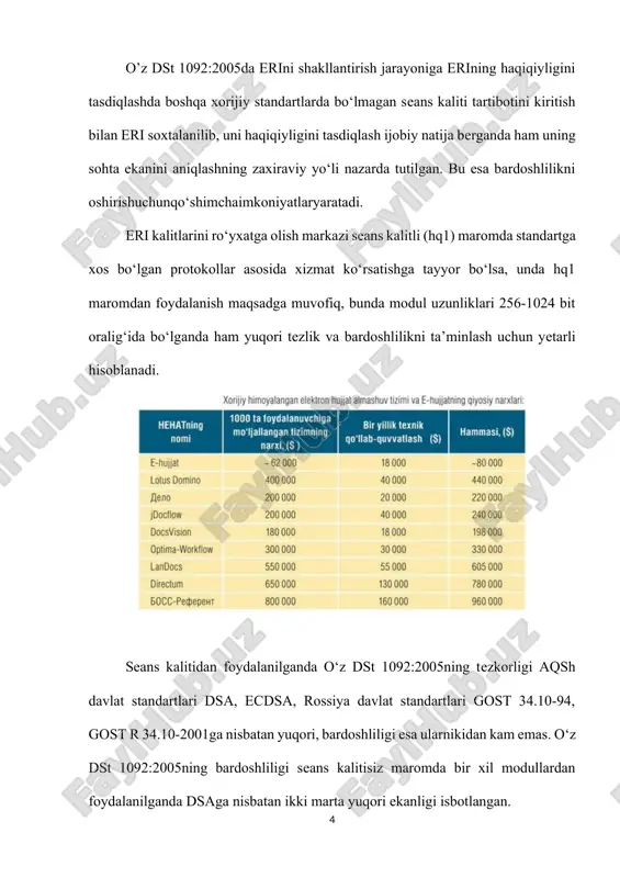 riptotahlil algoritmlarini yaratishga olib kelishi algebra mualliflari tomonidan olib borilgan ilmiy-tadqiqot hisobotlarida keltirilgan. darvoqe, oshkora kriptografiya bundan 32 yil muqaddam diffi-xellman tomonidan ixtiro qilingan. uning simmetrik kriptografiya amalga oshirishi mumkin bo‘lmagan sohalardan birinchisi elektron raqamli imzo bo‘lsa, ikkinchisi maxfiy parametrlarni himoyalanmagan aloqa kanali orqali almashishidir. iap 03416-son patentiga muvofiq, maxfiy kalitlarni generatsiyalash tizimini yaratish hozirgi kunda jahonda keng foydalanilayotgan diffi-xellman usuliga asos bo‘lgan bir tomonlama darajaga oshirish funktsiyasi o‘rniga maxfiy parametr bilan darajaga oshirish funktsiyasidan foydalanishga asoslangan. unda dastlabki aloqa seansida yetarli bardoshlilikka ega tub modul asosida oshkora parametrli darajaga oshirish funktsiyasi ishlatilib, dastlabki maxfiy shifrlash kaliti generatsiyalangach, keyingi aloqa seanslarida undan parametr sifatida foydalanilib, katta bo‘lmagan modulda maxfiy shifrlash kalitlarini generatsiyalashga o‘tiladi. bu kriptotizim bardoshliligi va tezkorligini keskin darajada oshirishga imkon beradi. ayni paytda respublikamizning turli sohalarida, shu jumladan, soliq to‘lovi tizimida, axborot-kommunikatsiya sohalarida tatbiq etilayotgan himoyalangan elektron pochta e-xat va himoyalangan elektron hujjat almashuv e-hujjatda mazkur patentga asoslangan …