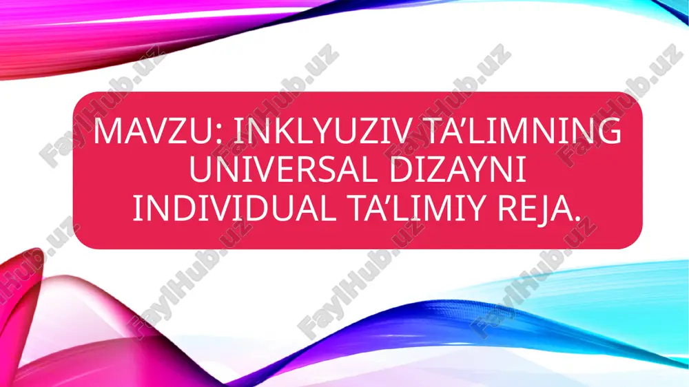 amaliy koʻnikmalarga ega boʻlishi kerakligini aniq belgilash; kutilayotgan natijalarni: bilim, koʻnikmalarni ifodalovchi oddiy va aniq harakat feʼllarini qoʻllash; oʻlchanadigan taʼlimiy natijalarini qayd etish zarur. faoliyat: barcha oʻquvchilarga tanlash imkoniyatini beradigan tadbirlarni ishlab chiqish; barcha oʻquvchilarning ehtiyojlarini qondirish uchun bolaga yoʻnaltirilgan taʼlimdan foydalanish kerak. baholash: baholashning alternativ usullarini koʻrib chiqish; oʻquvchilar oʻrganganlarini turli yoʻllar bilan ifoda etib berganlarida ularni ragʻbatlantirish; ular oʻzlari uchun qulay boʻlgan va tushunganlarini yaxshiroq ifoda etishlariga imkon beruvchi muhitni yaratish shart. inklyuziv ta'limga o'tishdan oldin yuqorida sanab o'tilgan bosqichlarning barchasini puxta tashkillashtirish, o'qituvchilar uchun qo'llanmalar yaratish hamda ularni tayyorlash kerak bo'ladi. foydalanilgan adabiyotlar 9. karimov i.a. “mamlakatimizda demokratik islohotlarni yanada chuqurlashtirish va fuqarolik jamiyatini rivojlantirish konsepsiyasi”. o`zbekiston respublikasi oliy majlisi qonunchilik palatasi va senatining qo`shma majlisi. 2010 yil. 10. karimov i.a. ma’naviy yuksalish yo`lida.-t., “o`zbekiston”, 1998. 11. karimov i.a. jamiyatimiz mafkurasi xalqni – xalq, millatni – millat qilishga xizmat etsin. “tafakkur” jurnali bosh muxarriri savollariga javoblar, 2-son, …