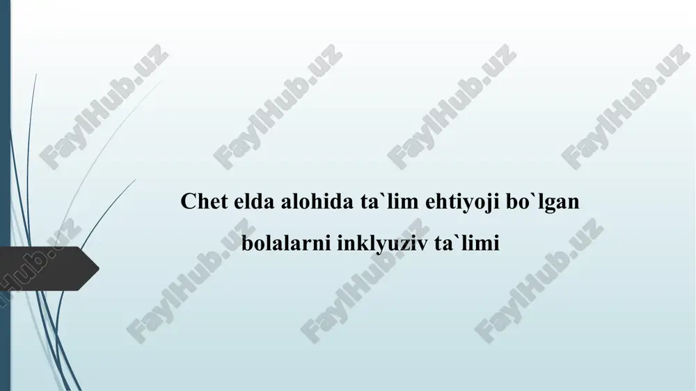 lash va malakasini oshirish bo‘yicha ta’lim muassasalarining o‘quv rejalariga ta’lim tizimiga inklyuziv amaliyotni tatbiq etishga doir 3 ta o‘qitish moduli kiritildi; 2 ming nafardan ortiq alohida ta’lim ehtiyojlari bo‘lgan bolalar va ularning ota-onalariga inklyuziv ta’lim xizmatlari tashkil etildi; toshkent, samarqand, namangan, xorazm va surxondaryo viloyatlarida 5 ta tajriba-resurs markazi hamda 15 ta tajriba maktablari tashkil etilib, ularga 800 nafardan ortiq bolalar qamrab olindi. inklyuziv ta’lim tizimini joriy qilish bo‘yicha qator normativ-huquqiy hujjatlar qabul qilindi. mazkur hujjatlarda jamiyatimizning bir bo‘lagi bo‘lgan maxsus yordamga muhtoj bolalarni ijtimoiy qo‘llab-quvvatlash, ularga ta’lim-tarbiya berish, ularning sog‘lom bolalar qatoridan o‘rin olib o‘z qobiliyati, imkoniyatlarini ko‘rsata olishiga, ma’naviy kamol topishiga qaratilgan chora-tadbirlar belgilab berilgan. xususan, o‘zbekiston respublikasi prezidentining 2018-yil 5-sentabrdagi “xalq ta’limi tizimiga boshqaruvning yangi tamoyillarini joriy etish chora-tadbirlari to‘g‘risida”gi pq-3931-son qarorida alohida ta’lim ehtiyojlari bo‘lgan bolalarning ijtimoiy kafolatlarini ta’minlovchi chora-tadbirlar samaradorligini yanada oshirish, ularning ta’lim-tarbiya (shu jumladan, inklyuziv ta’lim-tarbiya) olishiga xizmat qiladigan moslashuv muhitini yaratish bo‘yicha …