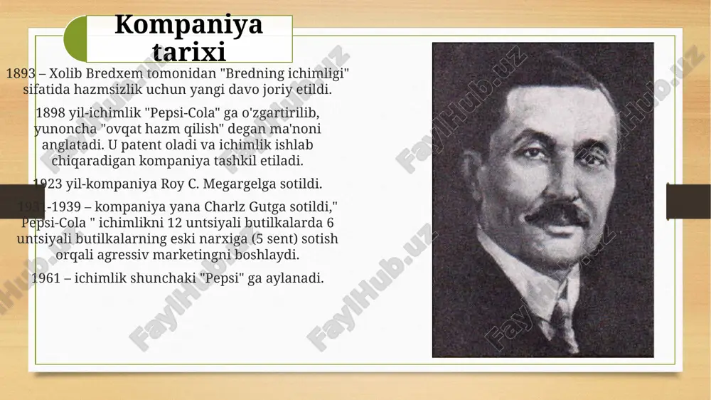 zlarini taniqli deb ta'kidlashadi, "coca-cola" lar esa aksincha. savdo va aktsiyalar maqsad u ilgari paydo bo'lgan "coca-cola" ga qaramay bozorga yo'l oldi.u nisbatan maqbul va arzon narxda yuqori sifatli ichimliklar ishlab chiqaradi.u nafaqat "pepsi" ichimliklar ishlab chiqarishga qaratilgan, balki turli xil narsalarni ishlab chiqaradi (masalan, "lays", "gepard", "immunele" kabi sut mahsulotlari, boshqa alkogolsiz ichimliklar, chaqaloqlar uchun oziq-ovqat va boshqalar.) "pepsi" nishonga kelganda omadli holatda: uning ichimligi har qanday yoshdagi, madaniyatdagi yoki shaxsiyatdagi odamlarga mos keladi. bu har kim iste'mol qilishi mumkin bo'lgan universal mahsulotdir. "pepsi" ni nima noyob qiladi? "pepsi ning" daromad haqida $ 67 160 000 000 yiliga.kompaniyaning bosh qarorgohi aqshda, nyu-yorkda joylashgan. shuningdek, u qo'shma shtatlarning o'zida 16 ta va dunyoning boshqa mamlakatlarida 86 ta subviziyaga ega. "pepsi"20-eng mashhur ichimlik va 3-eng mashhur. ijtimoiy holat an'anaviy marketing doimo pepsi kompaniyasining aqsh va jahon bozorlarini egallash va uning daromadlarini oshirish strategiyasi bo'lib kelgan. u hali ham sotuvlar uchun reklama …