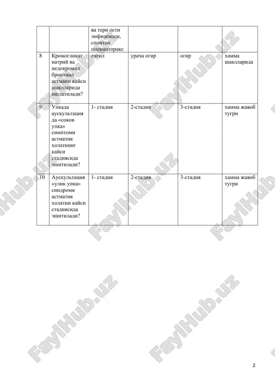 бронхиал астма тест натижалари - Page 2