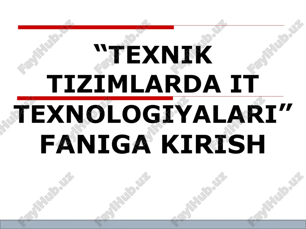 rot (molekula dnk): * *  k. polyakov, 2006-2011 http://kpolyakov.narod.ru texnikada axborot stabilizatsiya tizimi: dasturli boshqariluvchi tizimlar isitgich datchik t° t° bug'li hammom tokarli stanok kontroller * *  k. polyakov, 2006-2011 http://kpolyakov.narod.ru texnikada axborot kompyuterlar – axborootlarni qabul qilish, saqlash, qayta ishlash va uzatishga mo'ljallangan maxsus qurilma avtomatlashtirilgan tizimlar internet – global axborot tizimi robotlar (his etish organlarini (ko'rish, eshitish, sezish) almashtiruvchi datchiklarga ega) asimo (honda) lunoxod * *  k. polyakov, 2006-2011 http://kpolyakov.narod.ru axborotning xususiyatlari ob'ektiv (qandaydir qarashlarga bog'liq bo'lmagan) «ko'chada issiq», «ko'chada 28°s». tushunarli (ingliz tili?) foydali, aktual (foydalanuvchi o'z masalalarini echadi) hozirgi vaqtda zarur, kerakli ishonchli (to'g'ri) dezinformatsiya, tashqi xalaqitlar to'liq (to'g'ri qaror qabul qilish uchun etarli) * *  k. polyakov, 2006-2011 http://kpolyakov.narod.ru * informatsion jarayonlar qabul qilish (his etish organlari orqali) saqlash miya, qog'oz, tosh … shk xotirasi, disklar (cd, dvd, hdd, flash) qayta ishlash yangi axborot yaratish kodlashtirish – formasini o'zgartirish, axborotlarni turli …