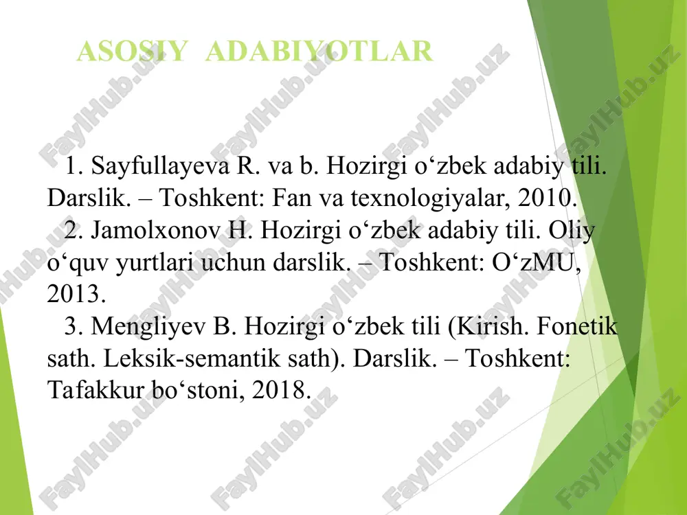 bilan shug‘ullanuvchi turi xususiy leksikologiya – leksikologiyaning muayyan bir til lug‘at boyligi haqida ma’lumot beruvchi turi. tavsifiy leksikologiya – ayrim olingan bir tilning lug‘at boyligini shu til leksikasining avvalgi taraqqiyoti bilan bog‘lamay o‘rganadigan leksikologiya. tarixiy leksikologiya – ayrim olingan bir tilning lug‘at boyligini tarixiy taraqqiyot jarayoni bilan bog‘lab o‘rganadigan leksikologiya. semasiologiya – leksik birliklarning semantik tarkibi va u bilan bog‘liq masalalarni o‘rganuvchi soha. onomasiologiya – leksik birliklarni nomlash va tushuncha anglatish prinsiplari hamda qonuniyatlari haqida ma’lumot beruvchi soha. etimologiya – tilshunoslikning so‘z va morfemalarning kelib chiqishini o‘rganuvchi bo‘limi. nominativ birlik – nomlash xususiyatiga ega birlik. leksik so‘z – leksik mazmunli so‘z (leksema). grammatik so‘z – leksik ma’nosi bo‘lmagan, grammatik mazmunli so‘z (morfema-so’z). semema – leksik ma’no. nomema – leksemaning tovush tomoni, nomi. leksik ma’no – leksemaning nimanidir nomlashi, atashi, anglatishi. fonetik so‘z – leksemaning fonetik qiyofasi, nomi. denotat - leksema tomonidan nomlangan narsa-predmet, voqelik. leksikologiyaning obyekti-tilning lug‘at boyligi. bu boylik …