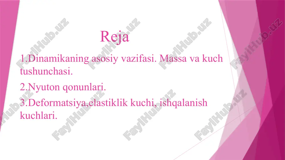 moddiy nuqta dinamikasi: tabiatdagi kuchlar va ularning xususiyatlari - Page 2