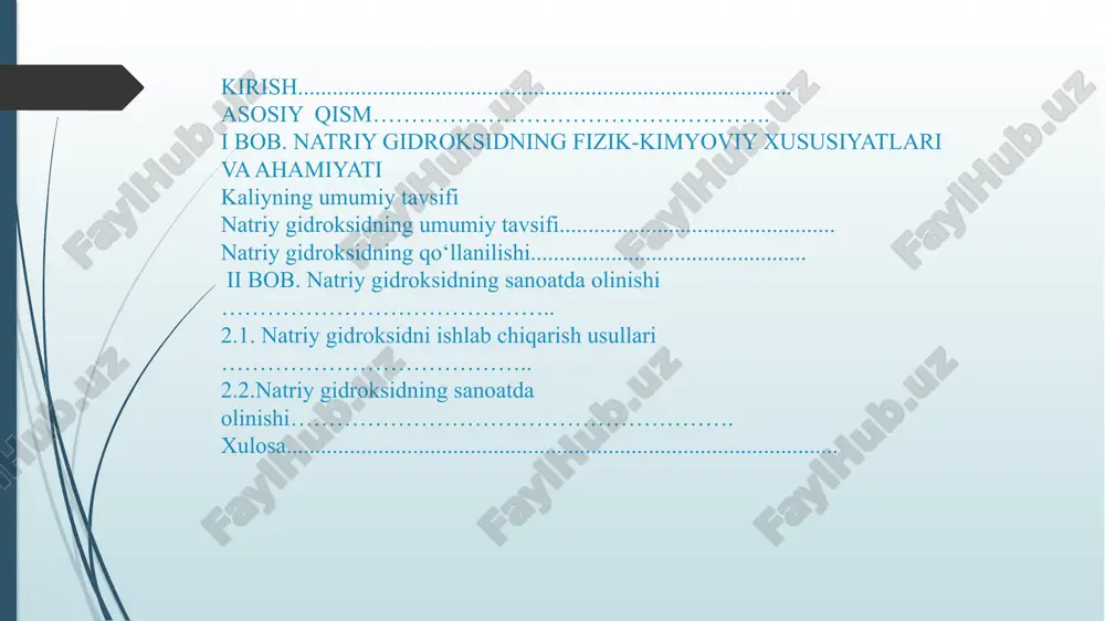 irishib, tezda vodorod ajratib chiqaradi va kaliy gidroksid (koh) hosil qiladi;reaksiya ekzotermik bo‘lib, ba’zan yonish yoki portlash sodir bo‘lishi mumkin 2k+2h2o=2koh+h2 6. yumshoqligi-kaliyning mohs qattiqlik shkalasi bo‘yicha qattiqligi 0.4-0.5 atrofida;u juda yumshoq bo‘lib, qo‘l bosimi bilan ham shaklini o‘zgartirish mumkin 7. gigroskopikligi va saqlanishi-kaliy havodagi namlik va kislorod bilan tez oksidlanadi;odatda neft yoki boshqa inert muhitda saqlanadi 2.zichligi-0.86 g/cm³ (suvdan yengil);ishqoriy metallar orasida eng yengillaridan biri kimyoviy holat 3. kislotalar bilan reaksiyasi-kaliy kislotalar bilan reaksiyaga kirishib, tuz va vodorod gazi hosil qiladi:xlorid kislotasi (hcl) bilan: 2k + 2hcl=2kcl + h2;sulfat kislotasi (h₂so₄) bilan:2k + h2so4=k2so4 + h2 bu reaksiyalar natijasida ishqoriy metallar tuzlari hosil bo‘ladi 2. suv bilan juda tez reaksiyaga kirishishi-kaliy suv bilan reaksiyaga kirishganda vodorod ajralib chiqadi va kaliy gidroksid (koh) hosil bo‘ladi. bu jarayon juda ekzotermik bo‘lib, ba’zida portlash sodir bo‘lishi mumkin:2k+2h2o=2koh+h2 bunda ajralgan vodorod alangalanib, olov chiqishi kuzatiladi. 5. azot bilan reaksiyasi- kaliy azot bilan yuqori …