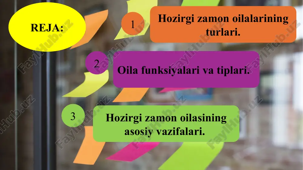 ini qo‘yish bilan cheklanmasdan, balki uning so‘nggi g‘ishti qo‘yilguncha javobgardir. ota-ona — san’atkor, bola — san’at asari, tarbiya jarayoni esa san’atning o‘zidir. oilaning kommunikativ funksiyasi. oilaning kommunikativ funksiyasi oila a’zolarining o‘zaro muloqot va o‘zaro tushunishga bo‘lgan ehtiyojini qondirishga xizmat qiladi. psixologik tadqiqotlarda ta’kidlanishicha, turli ijtimoiy orientatsiyalar, ustanovkalar, hissiy madaniyat, odamning axloqiy, ma’naviy va psixologik salomatligi — oiladagi o‘zaro, ichki muloqot xarakteri, oiladagi katta a’zolarning muloqotda psixologik ustanovkalarni namoyon qilishlari, oiladagi axloqiy-psixologik iqlimga to‘g‘ridan-to‘g‘ri bog‘liqdir. oilaning rekreativ funksiyasi. nikoh-oila munosabatlari yuzaga kelgan dastlabki, ibtidoiy zamonlardan buyon unga xarakterli bo‘lib kelgan xususiyatlar, undagi shaxslararo munosabat talablari quyidagicha bo‘lgan: oila a’zolarining axloqiy-psixologik himoyalanishini ta’minlash, mehnatga yaroqsiz yoki keksa qarindoshlarga moddiy va jismoniy yordam ko‘rsatish va shu kabilar. oilaning rekreativ — o‘zaro jismo­niy, moddiy, ma’naviy va psixologik yordam ko‘rsatish, bir-birining salomatligini mustahkamlash, oila a’zo­lari dam olishini tashkil etish funksiyasidir. bu funksiya keyingi yillarda yanada muhim ahamiyat kasb etmoqda. oilaning felitsitologik funksiyasi. hozirgi zamon oilasining …