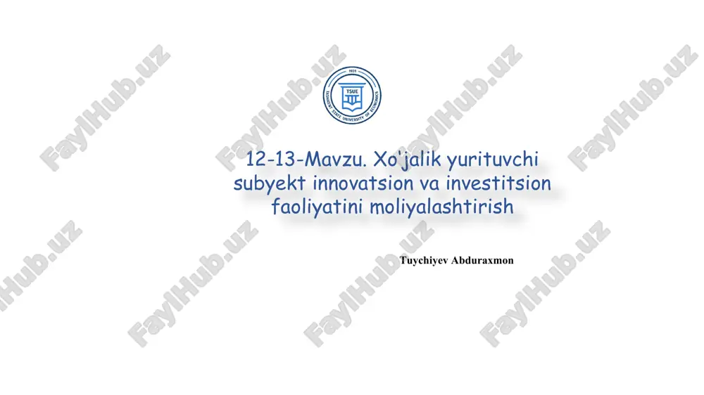 innovatsion investitsiyalar va moliyalashtirish - Page 2
