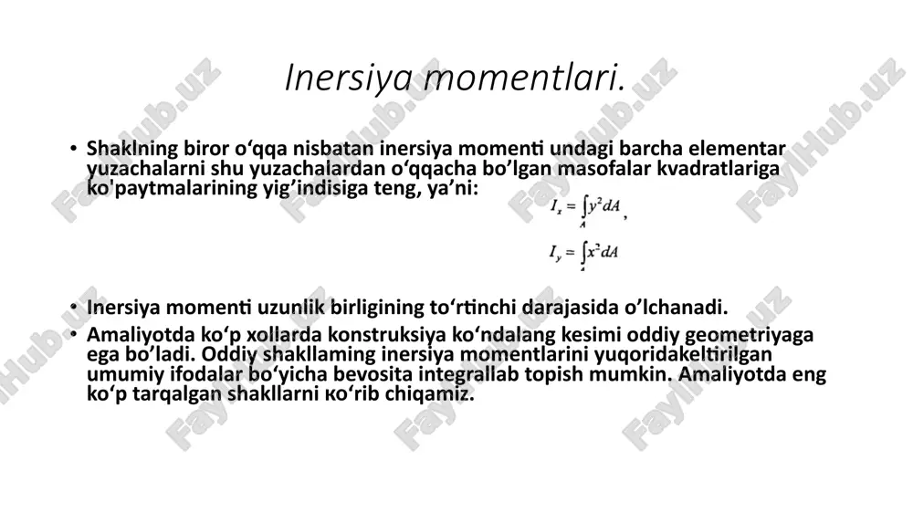 inersiya momenti haqida ma'lumotlar - Page 2
