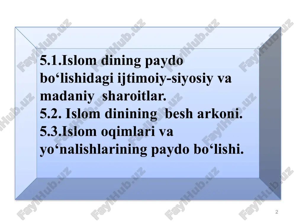 ayol 16 yoshida oila qurish huquqiga ega bo'lgan. johiliya davrida nikoh 4 xil bo'lgan: 7 johiliya davridagi nikohning 4 turi 1. biror erkakni biror erkakning qizi yoki singlisiga unashtirish. bunda uylanadigan erkak uning mahri yoki to'lovini to'lab, so'ng unga uylanadi. 2. erkak uylanadigan qiziga aytar ekan: hayz davridan o'tgach, falonchi bilan bo'lasan. shu tariqa bu ayol begona erkakdan homilador bo'lar ekan. shundan so'nggina bu erkak o'sha qizga uylanar ekan. bu ish ayolning bola ko'rishga qodirligini bilish uchun qilinar ekan. bunda nikoh “savdo-sotiq” nikohi deb nomlangan. 8 3. . 9 6 – 7 erkak kishi bitta ayolni tanlab, u bilan hohlagan vaqtlarida birga bo'lishgan. ayol bola ko'rgandan so'ng ular oldiga borib, erkaklardan hohlaganini tanlab, bola o'shaniki ekanligini aytarkan. 4. ko'pgina erkaklar to'planib, otalarini aldab yurgan no'malum ayollar bilan bo'lar ekan sharq uyg'onish davrining buyuk mutafakkiri abu nasr forobiy (873-950) “fozil odamlar shahri” risolasida shahar davlatini ikki toifaga: fazilatli madina shahri va …