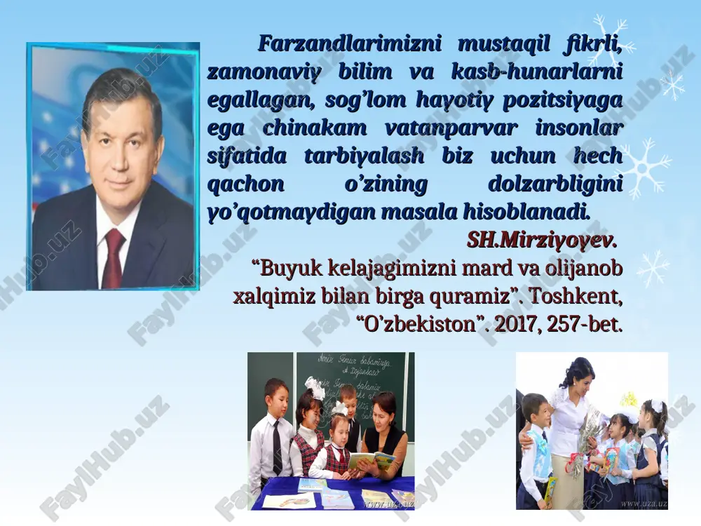 hayotiy ertaklar, hayvonlar haqidagi ertaklar, sehrli afsonaviy ertaklar, ijtimoiy-maishiy ertaklar. xalq ertaklarida el-yurtni ko’z qorachig’iday avaylab saqlovchi ajoyib qahramonlar ulug’lanadi; ayollarning haq-huquqlari himoya qilinadi; uzoq masofalar yaqin qilinadi; kishilar xarakteridagi yaramas odatlar, noma'qul illatlar tanqid ostiga olinadi; mardlik, epchillik, dovyuraklik, mehnatsevarlik, halollik, vafodorlik, saxiylik g’oyalari ulug’lanadi. ertak xalq og’zaki ijodida eng keng tarqalgan janr bo’lib, ularda kishilar hayotida uchraydigan oddiy hodisalar va fantastik sarguzashtlar hikoya qilinadi. ertaklarning ko’pida real hayot tasviri fantastik elementlar bilan qo’shilib ketadi. boshlang’ich sinf o’quvchilari ertak bilan amaliy tanishtiriladi. ertakning o’tkir maroqli syujeti, voqea rivojidagi favqulodda, ajoyib vaziyat bolalarni maftun qiladi; undagi mard, kuchli, topqir, dovyurak, chaqqon qaxramonlar, ertakning g’oyaviy yo’nalishi, undagi ezgu kuchning – yaxshilikning doimo g’alaba qilishi bolalarni o’ziga tortadi. ertakda qabul qilingan hikoya qilish formasi, bir xil so’z va iboralarning qayta-qayta takrorlanib turishi, oxangdorligi, tilining ta’sirchanligi, ifodali vositalarining jonliligi bolalar uchun juda qiziqarlidir. ertakda qatnashuvchilar ko’pincha rahmdil, saxiy, adolatli hamda ularning aksi bo’lgan …