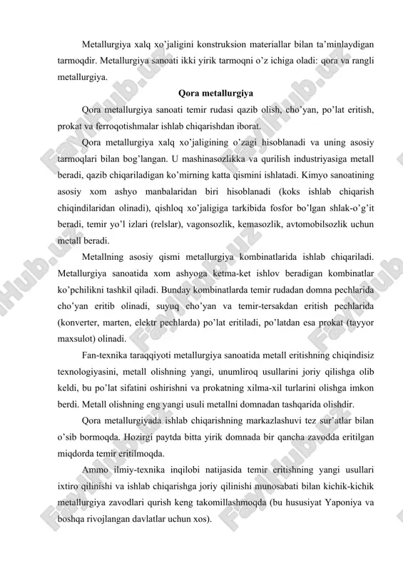 jasida temir eritishning yangi usullari ixtiro qilinishi va ishlab chiqarishga joriy qilinishi munosabati bilan kichik-kichik metallurgiya zavodlari qurish keng takomillashmoqda (bu hususiyat yaponiya va boshqa rivojlangan davlatlar uchun xos). avvalo qora metallar temir va uning qotishmalarini o'z ichiga oladi. buni juda korroziy ravishda beqaror material deb tushunish kerak. shu sababli, qora metallni saqlash ma'lum qoidalarga rioya qilishni talab qiladi, ayniqsa, u dizaynlar va mahsulotlar haqida emas, balki qora metallarning (chiqindi, ishlangan mahsulot, choyshab, chiziq, armatura va boshqalar) qoldiqlari haqida: 1. materialning joylashgan joyi xona namligi (yomg'ir, qor) dan to'liq yopiq bo'lishi kerak. kamroq namlik, raf muddati qancha ko'p. 1. ombor maydoni katta bo'lishi kerak, qora metallarning qatlamli tuzilmalarini bir-biri bilan aloqa qilishda tutib bo'lmaydi, chunki bu erta korroziyaga sabab bo'ladi. 1. mavjud barcha materiallar tovar va o'lchamlarga muvofiq tartiblangan bo'lishi kerak. agar ushbu oddiy qoidalarga rioya qilinsa, imkon qadar metallarning strukturasini yo'q qilish jarayonlarini cheklash mumkin bo'ladi. qora metall qotishmalar …