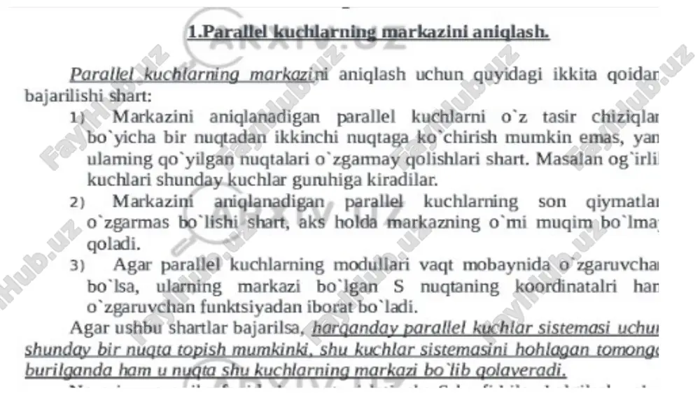 og irlik markazi. parallel kuchlarning markazlarini aniqlash. - Page 2