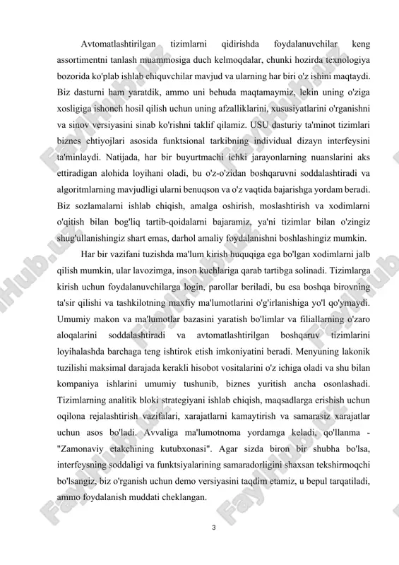iqish, maqsadlarga erishish uchun oqilona rejalashtirish vazifalari, xarajatlarni kamaytirish va samarasiz xarajatlar uchun asos bo'ladi. avvaliga ma'lumotnoma yordamga keladi, qo'llanma - "zamonaviy etakchining kutubxonasi". agar sizda biron bir shubha bo'lsa, interfeysning soddaligi va funktsiyalarining samaradorligini shaxsan tekshirmoqchi bo'lsangiz, biz o'rganish uchun demo versiyasini taqdim etamiz, u bepul tarqatiladi, ammo foydalanish muddati cheklangan. shuningdek, siz maxsus dasturiy ta'minot ishlab chiqishga buyurtma berishingiz mumkin: agar sizda maxsus dasturiy ta'minot talablari bo'lsa, maxsus ishlab chiqishga buyurtma bering. shunda siz dasturga moslashishingiz shart emas, lekin dastur sizning biznes jarayonlaringizga moslashtiriladi! avtomatlashgan loyixalash tiximi. bundan 60 yil mukaddam paydo bulgan avtomatlashgan loyixalash tizimi (alt) uz mazmunini uzgartirib, uzluksiz tadrijiy rivojlandi. dastlab u tugal avtomatlar metodining strukturali taxlili bilan boglandi. keyinchalik asosiy e'tibor avtomatlashgan loyixalashga karatildi. loyixa — konstruktorlik ishining asosiy turlari quyidagicha: bevosita loyixalash, chizib-yozish, eksperimentlash, tuzatishlar kiritish va xokazo. bunda ishlab chqishga ketadigan vaktning yarimini xujjatlarni tayyorlash, sxema, chizmalarni chizish va tayyorlash, ularni taxrir …