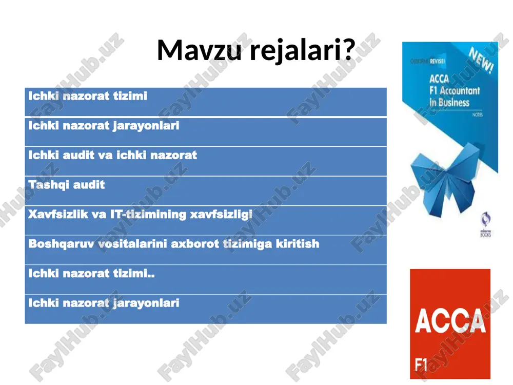 iy tuzilmalar, hisobot berish jarayonlari yoki asosiy axborot tizimlaridagi o'zgarishlar. asosiy risklarning o'zgarishi ichki audit tashkilotning risklarni boshqarish jarayonlarida muhim rol o'ynaydi, chunki u risklarni qanday hal qilish bo'yicha baho berishi va maslahat berishi kerak. ichki audit funktsiyasiga tashkilotning tavakkalchilikka moyilligi ta'sir qiladi, ammo ichki audit quyidagilarni baholaydi: xavflarni aniqlash, baholash, boshqarish va hisobot berish uchun risklarni boshqarish va ularga javob berish jarayonlarining etarliligi. risklarni boshqarish va nazorat qilish madaniyati risklarni boshqarish jarayonlarining ishlashi va samaradorligi mustaqillik. ichki audit bo'limi tashkilot tarkibiga kirsa-da, u texnik topshiriqlarini ko'rib chiqishi mumkin bo'lgan tarmoq rahbariyatidan mustaqil bo'lishi kerak. ichki auditning ikkita asosiy xususiyati kelib chiqadi. uzoq muddatli investitsiyalar- 1 yildan ko'p baholash. ichki audit tashkilotdagi boshqa odamlar tomonidan bajarilgan ishlarni baholash bilan shug'ullanadi va ichki auditorlar bu ishni mustaqil ravishda bajarmasligi kerak. operatsiyalarni baholash boshqaruvga xizmat ko'rsatadi. agar tashqi auditorlar ichki auditorlar ishiga tayanmoqchi bo'lsalar, tashqi auditorlar ichki audit funktsiyasini ichki nazorat tizimining …
