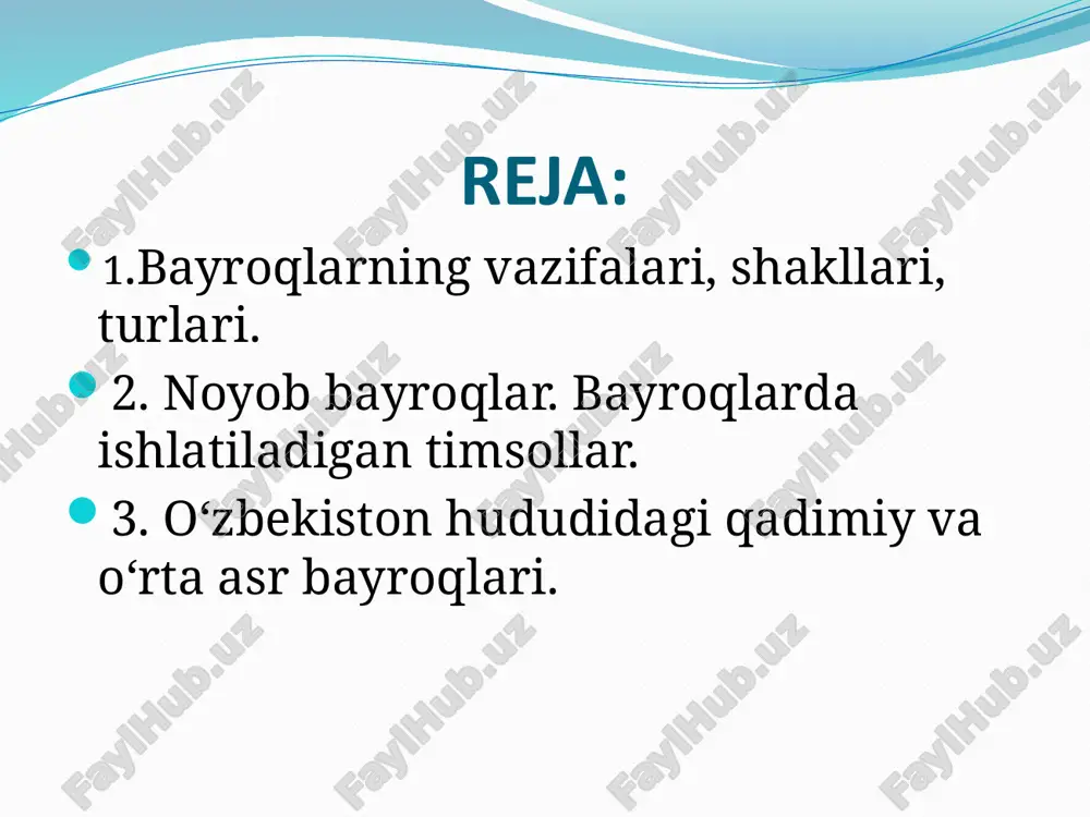 kti ukazivayut na to, chto pervie tkannie flagi bili zafiksirovani v kitae primerno v 1100 godu do n.e. 4 femistokol. silaminskoe srajeniya polkovodets femistokl vpervie ispolzoval materchatoe znamya, chtobi dat svoim voyskam signal k nachalu ataki v 480 g.do n.e opisanie pervogo znameni, izgotovlennogo iz tkani , mojno nayti i v drevnegrecheskix letopisyax. proizoshlo eto v 480 g. do n. e., v den silaminskogo srajeniya. polkovodets femistokl ispolzoval materchatoe znamya, chtobi dat svoim voyskam signal k nachalu ataki. traditsiyu ispolzovaniya boevix polotnish ot drevnix grekov perenyali rimskie legioni. lyubiteli istoricheskix filmov mogut pomnit znamenitie rimskie znamena na t-obraznom drevke. eti polotnisha imenovalis terminom «veksillum» (ot latinskogo vexillum − znamya). otsyuda nazvanie nauki o flagax i znamenax – veksillologiya 5 veksilloidi styag — voinskoe znamya v drevney rusi v vide shesta s ukreplyonnim na nyom puchkom konskix volos, klinom yarkoy tkani, figurkoy jivotnogo ili drugim predmetom, xorosho vidnim izdaleka pervimi flagami …
