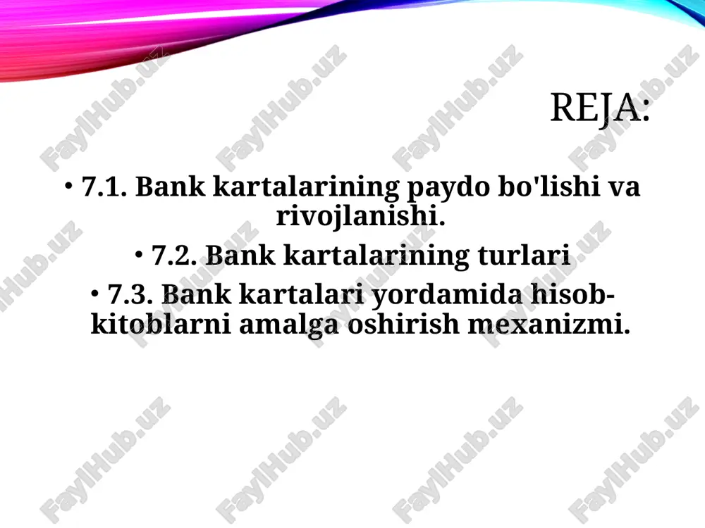 tkazmasi bilan to'lash shart emas” bor edi.m dastlab kartochkalar kartondan ishlab chiqarilgan, ammo bu materialning mo'rtligi tufayli metall kartochkalar ishlab chiqarila boshlandi. birinchi metall charga-plates kartalari 1928 yilda bostonda joylashgan farrington manufacturing kompaniyasi tomonidan chiqarildi. ularda karta raqami, egasi ma'lumotlari va kartaning amal qilish muddati ko'rsatilgan. bunday kartalarga xizmat ko'rsatish jarayoni qisman avtomatlashtirildi, mijozlar to'g'risidagi ma'lumotlar bosma cheklarga (slips) o'tkazildi. birinchi to'lov tizimi diners club kompaniyasi bo'lib, u 1949 yilda diners club kartalari paydo bo'lgandan beri to'lov kartalari yordamida to'lovlarni amalga oshirib kelmoqda. dastlab, bu kartalar restoranlarda naqd pul o‘rniga ovqatlanish uchun to‘lashda foydalanilgan, keyin restoranlar diners club kompaniyasiga hisob-fakturalar nusxalarini taqdim etgan va kompaniya har oy o‘z mijozlarining mablag’larini hisob-kitob qilgan. shunday qilib, aholi punktlarini egallab olgan diners club timsolida xaridor va tijorat kompaniyasi o'rtasida vositachi paydo bo'ldi. birinchi bank kartasi nyu-yorkning kichik banki long island bank tomonidan chiqarilgan bo'lib, keyinchalik uni raqobatchilar o'zlashtirdilar. nyu-yorkda joylashgan boshqa bir bank …