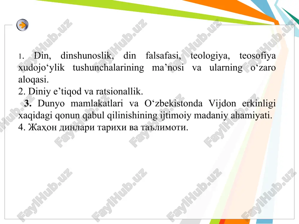 zilganidan kelib chiqib, uning vatani midiya (hozirgi eron hududi) deb hisoblaydilar. koʼpchilik tarixchilar esa “аvesto”da xorazm zardushtning vatani, аxura–mazda bilan aloqa bogʼlangan va ozarxurra (muqaddas olov) birinchi bor yoqilgan joy ekani qayd qilinganiga asoslanib, xorazmni eʼtirof etadilar. zardushtiylik dafn marosimi oʼziga xos boʼlib, oʼlganlar bir necha past, baland “sukut minoralari”– daxmalarga solinadi, u yerda murdalarning goʼshtlarini qushlar yeb, suyaklarini tozalaydi. goʼshtdan tozalangan suyaklar maxsus sopol idishlar – “ossuariy”larga olinadi. zardushtiylik dini jahon miqyosida eng qadimgi dinlardan biri hisoblanib, miloddan avvalgi vii-vi asrlarda markaziy osiyo, ozarbayjon, eron va kichik osiyo xalqlari unga eʼtiqod qilganlar. “аvesto” zardushtiylikning asosiy manbasi va muqaddas kitobi hisoblanadi. dualistik dinlarning eng yirigi boʼlgan moniylikka surayk ibn fatak (216 – 276) tomonidan asos solingan. uning arabiylashtirilgan toʼliq nomi x–asr arab manbalarida moniy – surayk ibn fatak shaklida zikr qilingan. ushbu din qadimgi bobil dinlari, yahudiylik, xristianlik, buddaviylik va zardushtiylikning diniy taʼlimotlari asosida vujudga kelgan. oʼz davrida moniylik gʼarbda …