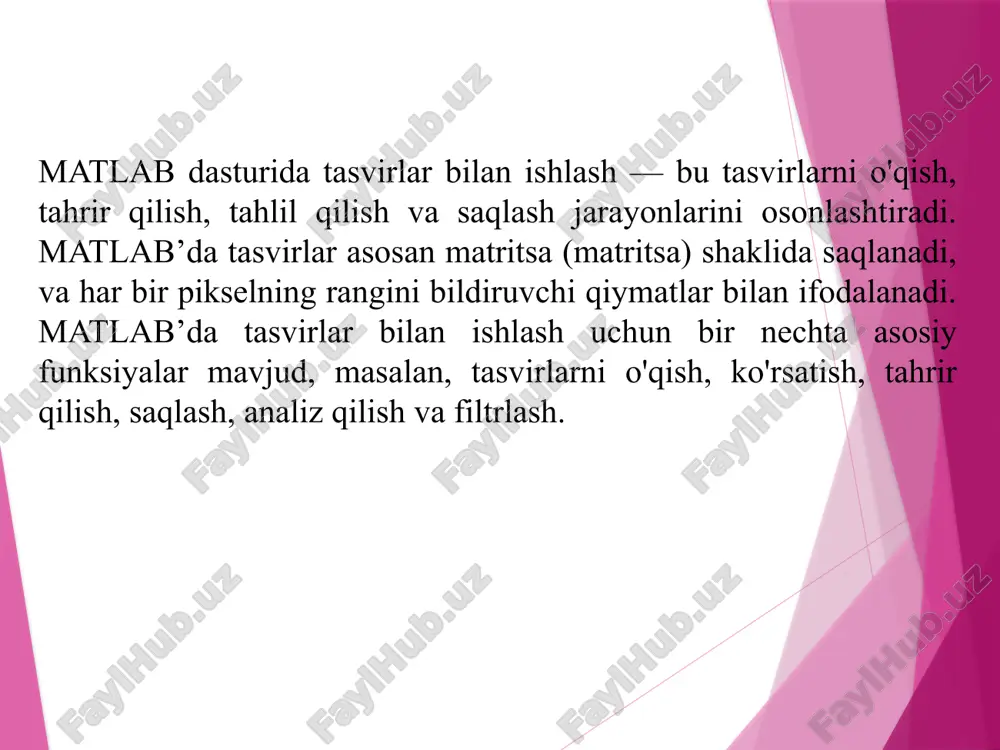 matlab dasturida rang hosil qilish fayllari bilan ishlash. - Page 2