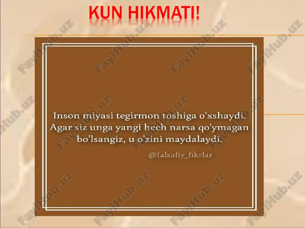 hkamlashning samarali vositasidir. 5 yoshdan 17 yoshgacha bo‘lgan bolalarning qariyb 90 foizi kompyuterdan, 49 foizi esa internetdan foydalanadi. an'anaviy ravishda qo'llaniladigan o'qitish usullari zamonaviy o'quvchilarning psixologik va pedagogik xususiyatlarini hisobga olmaydi. bugun farzandlarimizda o‘z-o‘zini anglash, o‘z qadrini bilish tuyg‘usi shakllangan. talaba bo'lish jarayoni keng axborot maydonida sodir bo'ladi, shuning uchun avtoritar yondashuv kontekstida, majburiy ko'rsatmalar va asossiz bayonotlarga asoslangan darslar ba'zida salbiy his-tuyg'ularni keltirib chiqaradi. bu sabablarning barchasi o‘qituvchilarni ta’limning yangilangan maqsadlarini amalga oshirishga xizmat qiladigan yangi ta’lim texnologiyalari, metodlari va o‘quv qo‘llanmalarini izlashga, innovatsion texnologiyalar bilan tanishishga va o‘zlashtirishga undagan bo‘lishi kerak edi. o‘qitish amaliyotida zamonaviy ta’lim texnologiyalaridan foydalanish o‘quvchilarning intellektual, ijodiy va axloqiy rivojlanishining asosiy shartidir. pedagogik harakatlarning texnologik zanjiri qat'iy belgilangan maqsadga muvofiq ravishda qurilishi, barcha o'quvchilarning davlat ta'lim standarti darajasiga erishishi va doimiy ravishda o'zlashtirilishini kafolatlashi kerak. internet texnologiyalari, video va radioeshittirish texnologiyalari ta'lim xizmatlari ko'lamini kengaytirish va o'quv-uslubiy ta'minot xarakterini sifat jihatidan o'zgartirish imkonini beradi. …